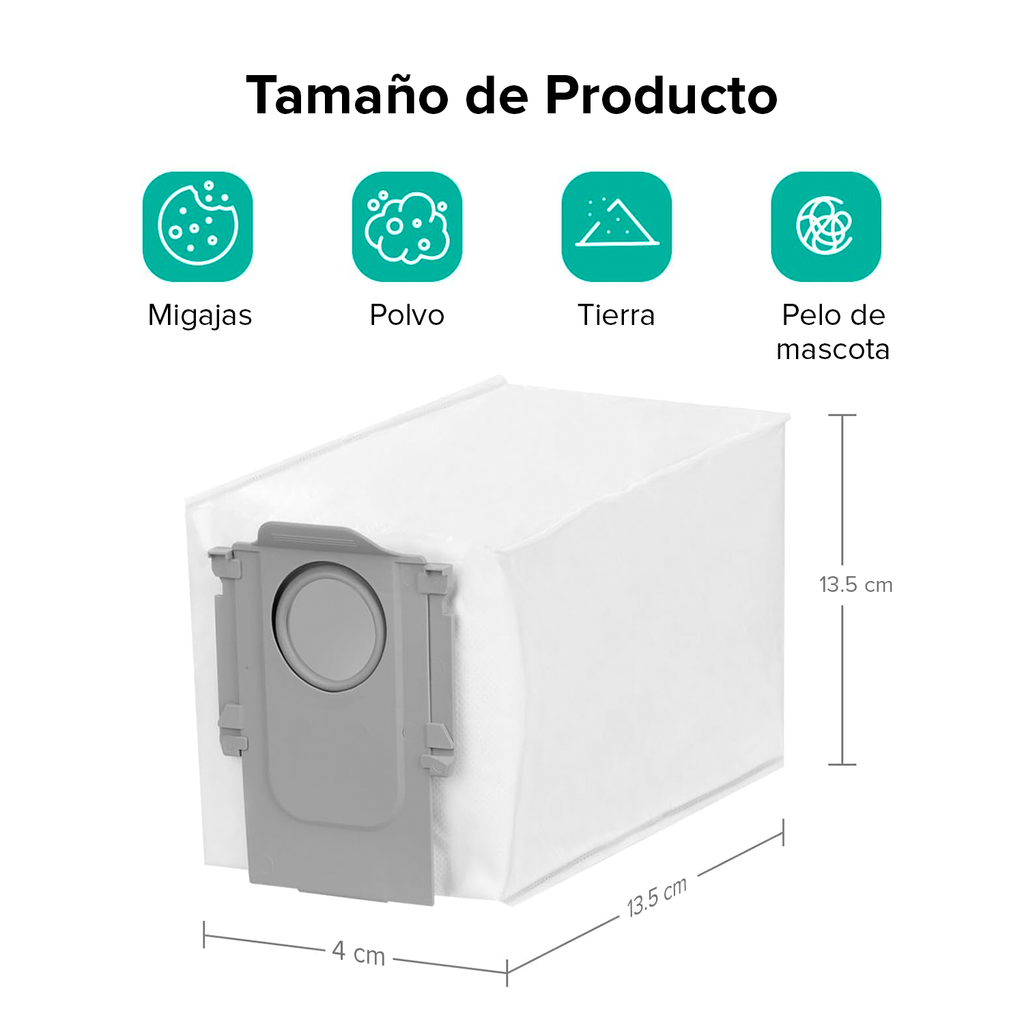 Roborock 3 Bolsas de Polvo Desechables